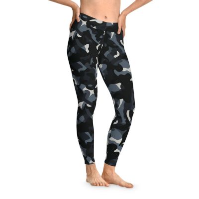 Camouflage pattern Stretchy Leggings (AOP), Polyester, Elastane, Legging, Gym