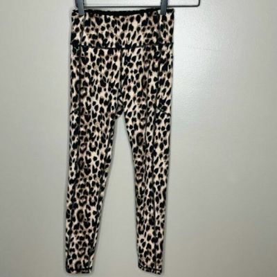 Victoria's Secret Brown Animal Print Leggings Sz 2 Womens Pants Stretch Pull On