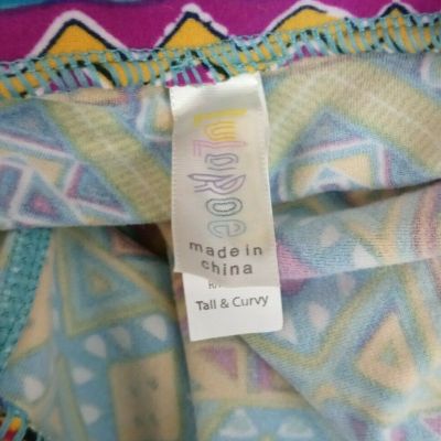 New LuLaRoe Tall & Curvy Leggings With Colorful Bright African Design