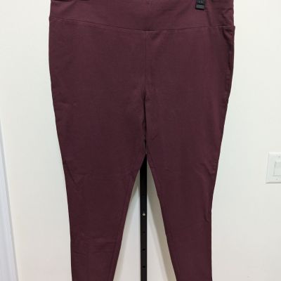 Terra & Sky Women's Plus Core High Rise Fitted Legging Rustic Plum 2X/20W