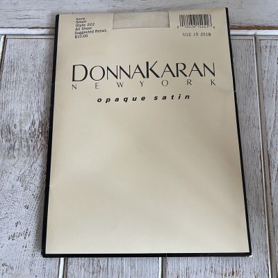 Donna Karan New York Opaque 1990 Satin Ivory Pantyhose All Sheer Size Small 222