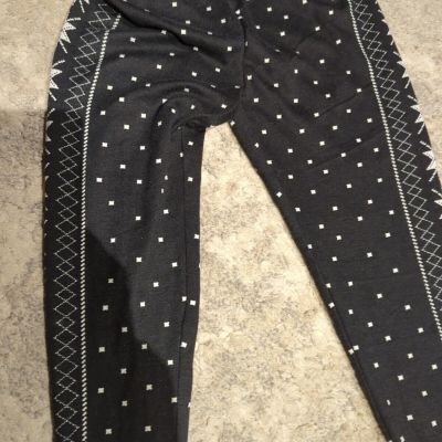 Xs  Teen Small So Leggings Black And White Nwt Snowflake Winter