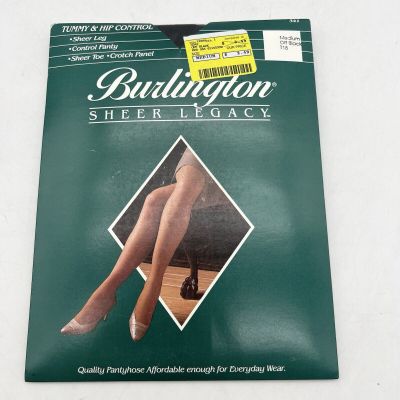 NOS Burlington Sheer Legacy Tummy & Hip Control Pantyhose Medium T18 Off Black