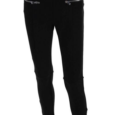 Sport The Kooples Womens Zipper Trim Ankle Leggings Black Size 34