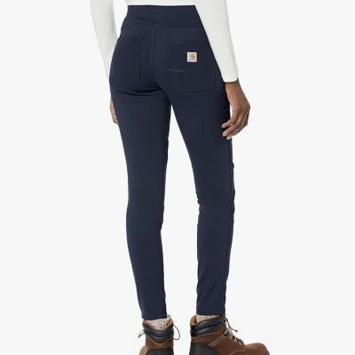 CARHARTT WOMENS FORCE FITTED MIDWEIGHT UTILITY LEGGING NAVY BLUE SIZE M