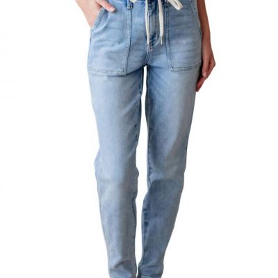 Judy Blue high rise vintage denim jogger in Light Wash