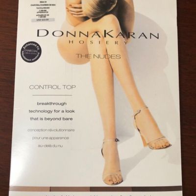 Donna Karan Hosiery Nudes Control Top Style A19 Size Tall Charcoal Color