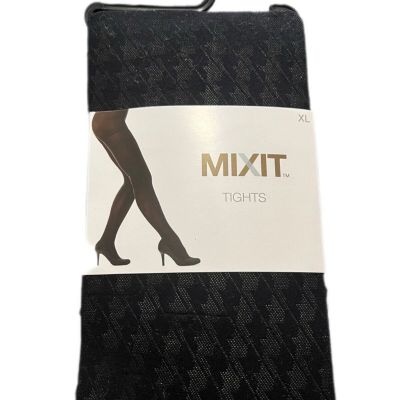 mixit tights, hounds tooth, size XL, NWT, nylon spandex 146-160 pounds