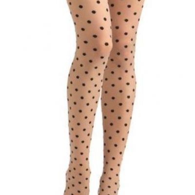 Betsey Johnson Women Black Polka Dot Tights 2-Pack Size S/M 5597