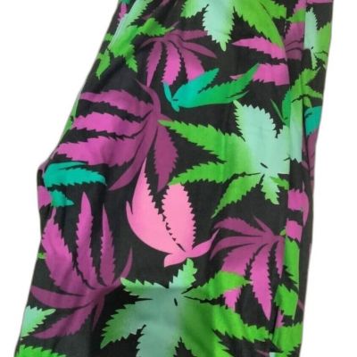 Marijuana Leaf Plus Size Leggings Multi-colored Size 18 To 24 Pot 420 Weed Smoke