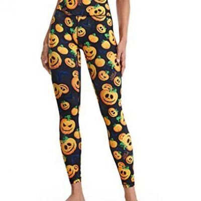 Workout Leggings for Women Tummy Control High Medium Solid Color Trick Or Treat