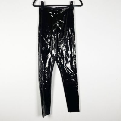 Commando Patent Leather Faux Vegan Shiny High Waisted Skinny Leggings Black