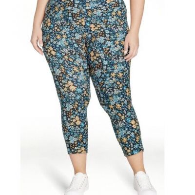 Terra and Sky Floral Ditsy High Rise Capri Leggings 1X (16W-18W NWT