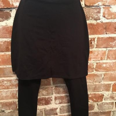 Legacy Legwear Black Skirted Capri Leggings New Skirt Travel Workout XXS