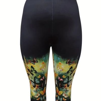 FASHION, WOMENS LEGGINGS, CAPRI, BLACK COLOR, SIZE 4XL (20)