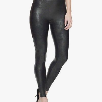 SPANX SPANXshape Faux Leather Legging Shiny Shaping Womens Size Large Black