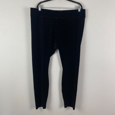 J.Crew Stretch Velvet Leggings Black Size 2X Pull On