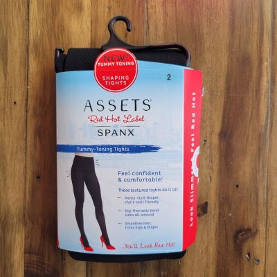 NEW Spanx Red Hot Tummy-Toning Tights Size 2 Black