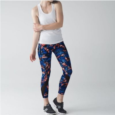 Lululemon Inspire Crop Paint Storm Harbor Luxtreme Workout Leggings