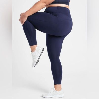 Athleta Accelerate?7/8 Tight Leggings Navy Sizes 3X Workout Running Athletic