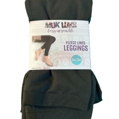 Muk Luks Fleece Lined Leggings Olive Green Size 2X/3X