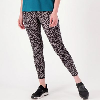 Sport Savvy Printed Ankle Leggings Black Animal 5XL New