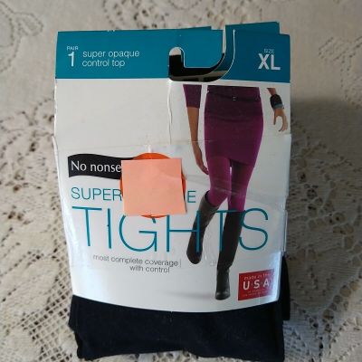 2 Pk No Nonsense New In Package Super Opaque Tights Black XL Womens 2 Pair New