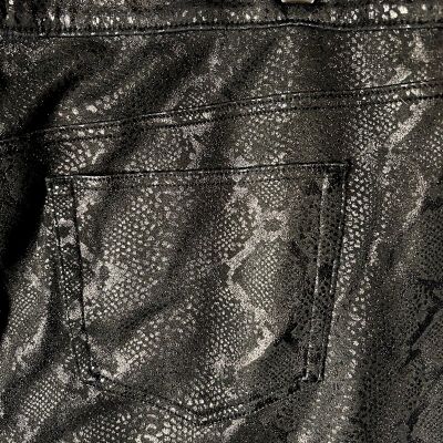 JENNIFER LOPEZ Size 20W Black Snakes Skin Printlook leggings, Cotton/Polyester
