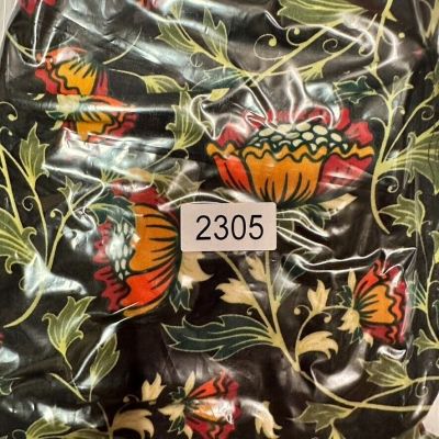 LuLaRoe Black Floral Sunflower Flower Orange Green Women's Leggings One Size OS