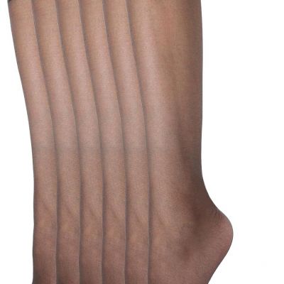 YAGAXI Women's Everyday Sheer Knee High Pantyhose - 6 Pairs 20D Nylon Stockings