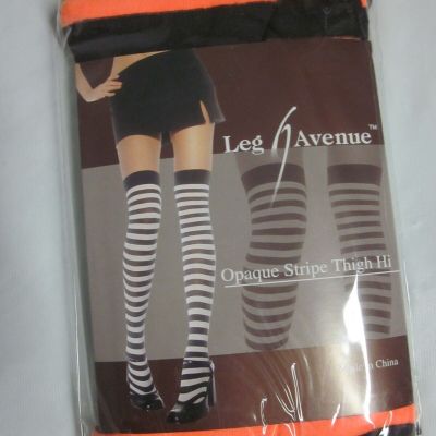 LEG AVENUE OPAQUE STRIPE THIGH HIGH HALLOWEEN SOCKS - STYLE #6005 ONE SIZE