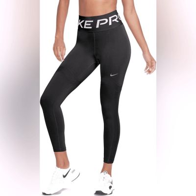 Nike Pro NW NP CLN NVLTY 7/8 mesh compression leggings black hi rise XS