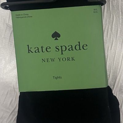 KATE SPADE Opaque Black Tights Women's size Medium Large NWT