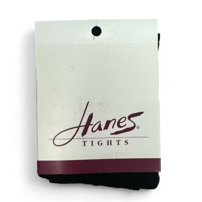 Hanes Womens Diamond Tulle Tights Light Control Top Sz EF Large Jet Black 1 Pair