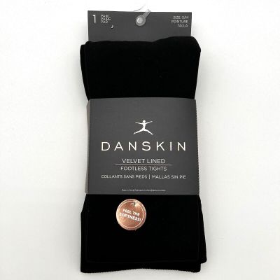 Danskin Velvet Lined Footless Tights Extra Warmth Comfort Black NWTs