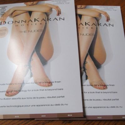 2 Donna Karan Hosiery The Nudes Whisper Weight Toeless Style DKS006 A01 Small