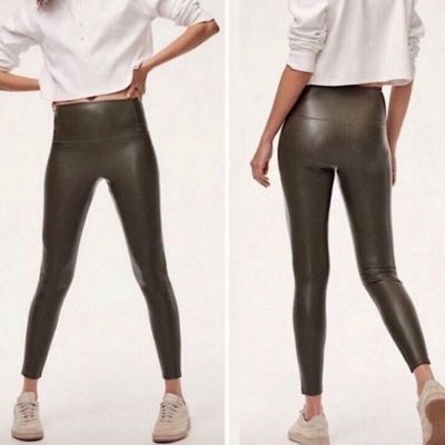 Aritzia Wilfred Free Daria Faux Leather Leggings Size small NWT Dark Charcoal