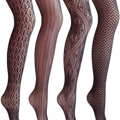 Women Patterned Fishnet Tights Black Fishnets Net Stockings Pantyhose