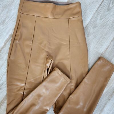 Abercrombie & Fitch Brown Pleather Leggings Size Small, Women's Fashion Skinny