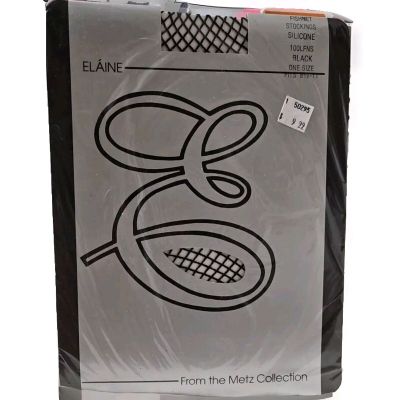 Eláine Fishnet Stockings From The Metz Collection- Silicone - Black- One Size