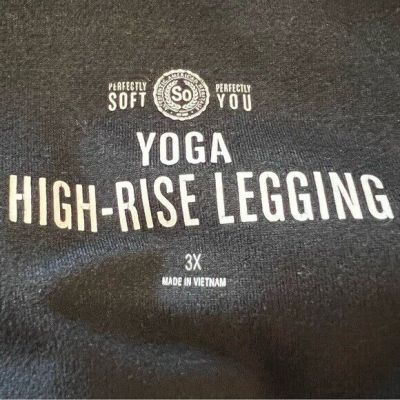 So Womens Yoga High Rise Perfectly Soft Black Leggings Plus Size 3X