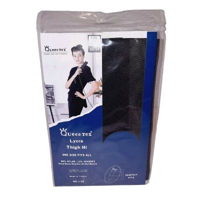 QueenTex Queen Tex Spandex Lycra Thigh High Stocking Off Black ONE SIZE FITS ALL