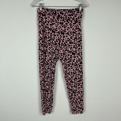 Aerie Offline Womens Large Leopard Leggings 7/8 Length High Rise Pink