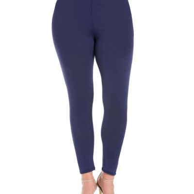 Womens Plus Size Comfortable Ankle Length Leggings Navy 1XL