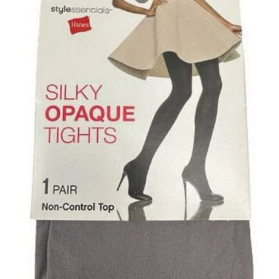 Tights Hanes Style Essentials Silky Opaque Size M/L Gray Non Control Top