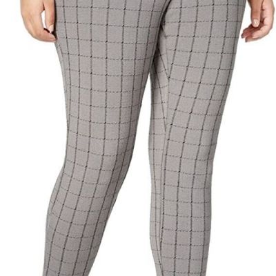 HUE Women's Windowpane Loafer Skimmer Leggings Gray