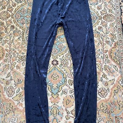 Forever 21 Women Leggings Medium Black Poly Blend Stretch Velvet Regular Fit