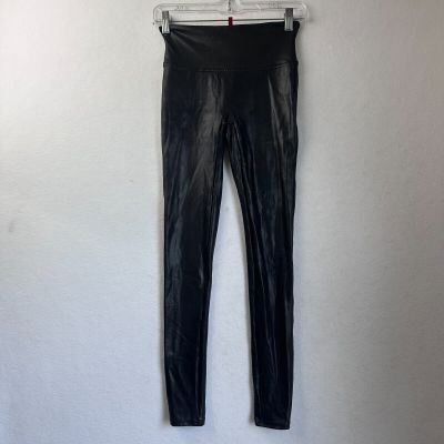 Spanx Faux Leather Leggings Size Small Style 2437 Black $98