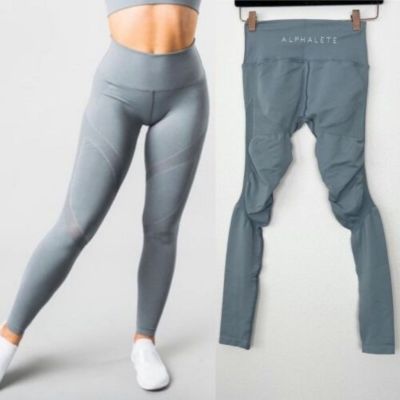 NWT Alphalete Aero Leggings Compression Full Length Light Grey Size Small