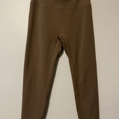 Zyia Cocoa Streamline Hi Rise 7/8 Leggings Women’s Size 12 Yoga Workout Tan